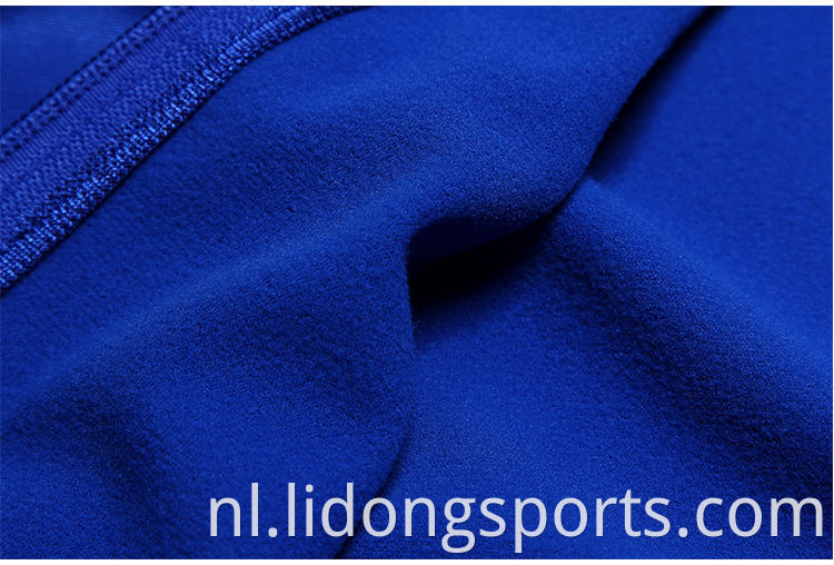 Lidong Custom hoge kwaliteit sportkleding 100% polyester blauw tracksuit groothandel